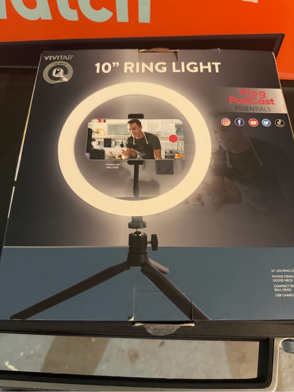 Vivitar 10" Black Ring Light for Vlog & Podcast